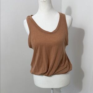 Casual Tan Sleeveless Women's Top